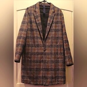Mens Zara Tweed long Coat Medium